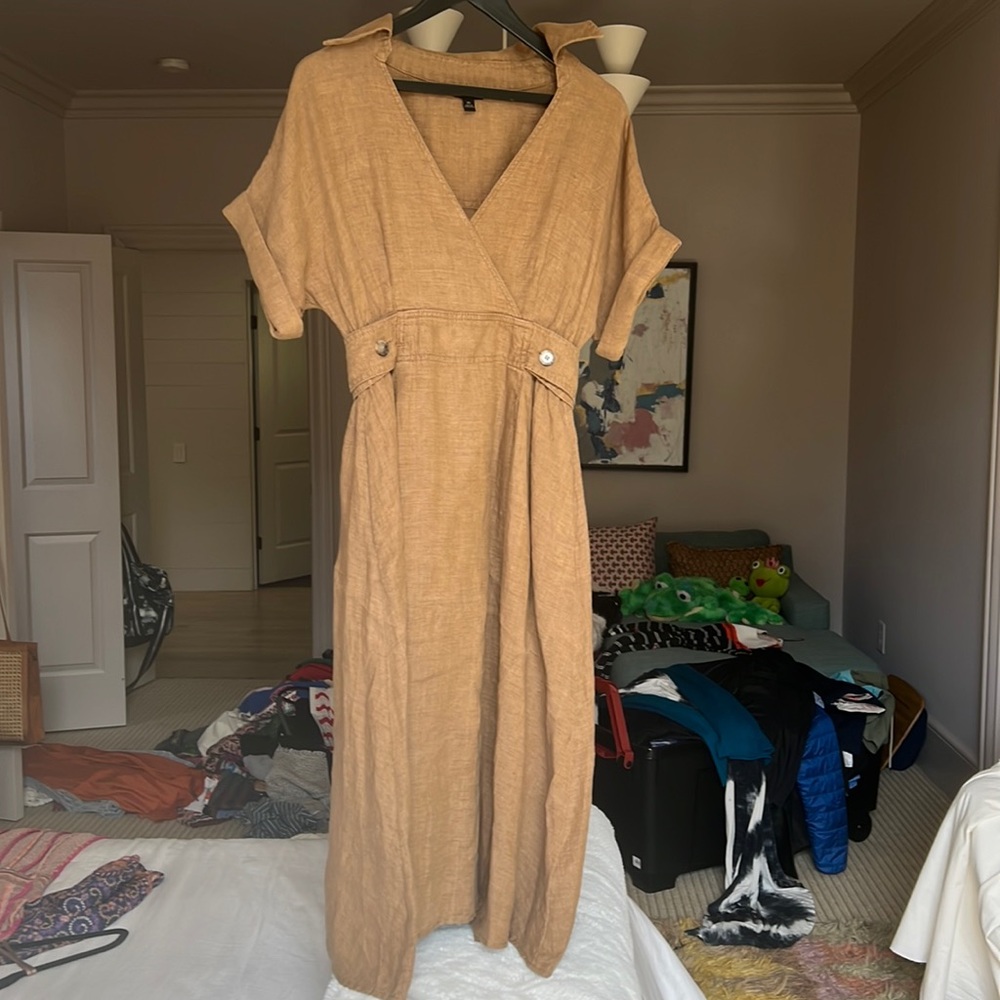 Brown linen dress!